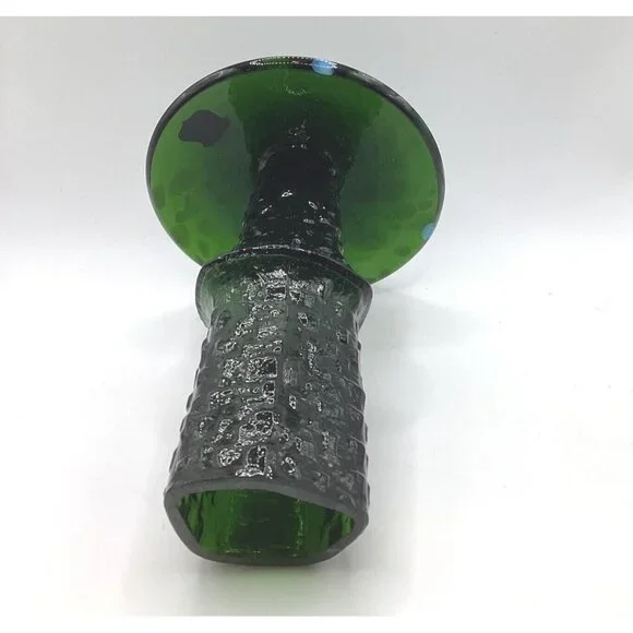 Bo Borgstrom Åseda Ebeling Reuss Blown Glass Mushroom-7.0 in Emerald-Sweden-NOS